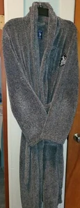 U.S. Polo Assn Men's Plush Ralph Lauren Robe Pony Logo L XL Gray Cozy Sleepwear - Picture 1 of 10