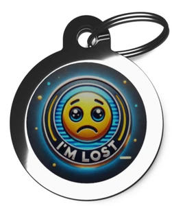 Pet ID tag Cute I'M LOST  Personalised Dog  tag two sizes - Picture 1 of 3