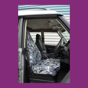 Grey Camouflage Camo Waterproof Car Van Universal Single Seat Cover - Picture 1 of 3