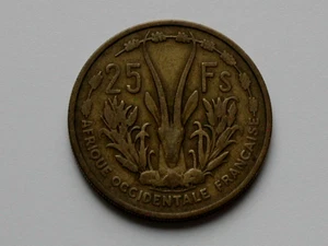 French West Africa 1956 25 FRANCS Coin Circulated & Toned - Picture 1 of 2