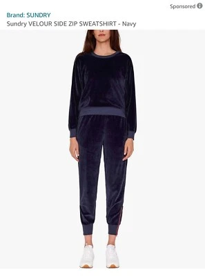 Sudadera de terciopelo con cremallera lateral talla 3 (grande) para mujer Sundry nueva con etiquetas Foto 1 de 4