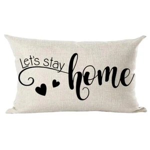 Black Word Art Quote Let's Stay Home Love Gift for Family Lover Decorative Lu... - Picture 1 of 4
