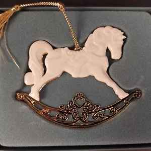 Vintage 1994 Lenox Porcelain Christmas Ornament ROCKING HORSE - Picture 1 of 10