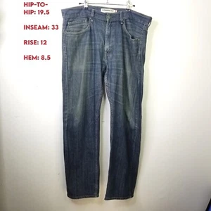 Levi's 505 ACTUALLY: 38x33 Jeans Blue Denim Dark Wash Straight Fit Jeans - Picture 1 of 13