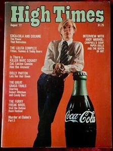 HIGH TIMES COKE WARHOL KISS AD VINTAGE AUGUST 1977 MARIJUANA MAGAZINE NOS WEED - Picture 1 of 5