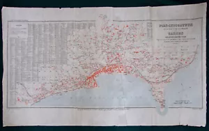 Map of Cannes, c1880s, villas in Cannes and Environs, Rare, Joachim Suran - Picture 1 of 7