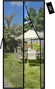 Magnetic Fly Screen Door,Stay Open Option with Buckles,Heavy Duty Mesh,Self Seal - Picture 1 of 12