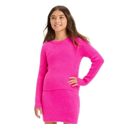 Suéter rosa súper suave acanalado y difuso Art Class para niñas - talla grande 10/12 Foto 1 de 4