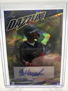 2023 Leaf Vivid White Dazzling Performers Brando Mayea Auto Cracked Ice #6/7 SSP - Foto 1 di 1