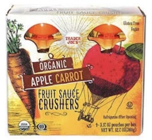 Trader Joe's Organic Apple Carrot Fruit Sauce Crushers - 4 Pouches9/2026 - Picture 1 of 1