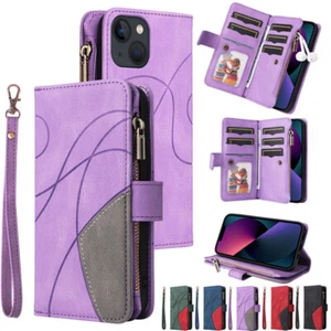 For Motorola G04 G24 G54 G84 G85 E14 Flip Leather Wallet Zipper Card Case Cover - Picture 1 of 36