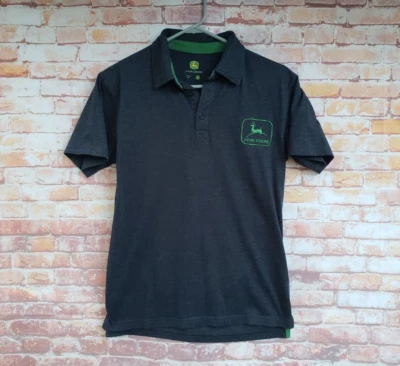 🔥 John Deere Tractors Gray Polo Shirt Boy Medium M - Image 1 of 4