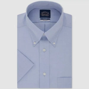 $65 Eagle Shirtmakers Men's Regular-Fit Blue Short-Sleeve Dress Shirt Size 14.5 - Picture 1 of 2