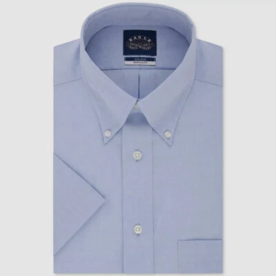 $65 Eagle Shirtmakers Men's Regular-Fit Blue Short-Sleeve Dress Shirt Size 14.5 - Image 1 of 2