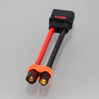 Ebike Battery Power Adapter QS8 Male to 6mm Bullet Male Connector 8AWG 10cm Wire - Image 1 of 4