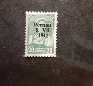 Stamp Germany Parnu Mi 08II WWII 1941 Estonia War Occupation Russia Pernau MNH - Picture 1 of 2