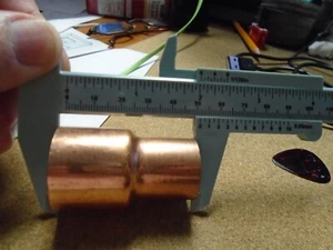 Copper Reducing Coupling For 1-1/8" to 7/8" O.D. Lines For Refrigeration, A/C - Picture 1 of 12