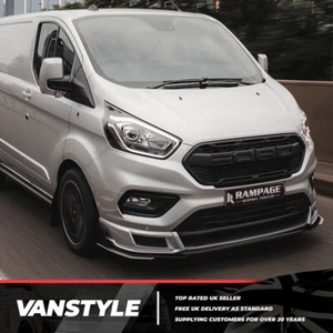 FORD TRANSIT CUSTOM 18-23 RAMPAGE 2PC LOWER FRONT SPLITTER SPOILER LIP BUMPER - Picture 1 of 12