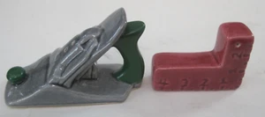 Cute Vintage Plane and Square for Carpenters Salt & Pepper Shakers Set 2" tall - Picture 1 of 3