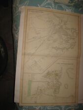 ANTIQUE 1892 ROCKINGHAM COUNTY & PORTSMOUTH NEW HAMPSHIRE HANDCOLORED MAP SUPERB