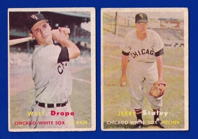2 WHITE SOX LOT 1957 TOPPS #227 GERRY STALEY #257 WALT DROPO VERY GOOD - Image 1 of 2