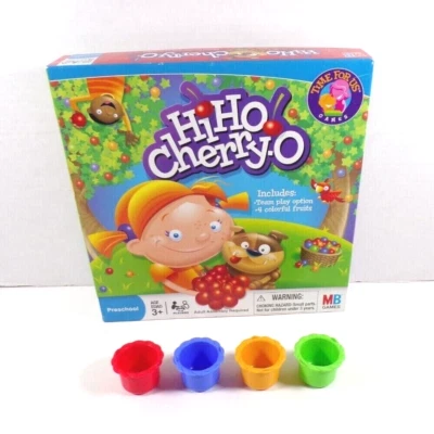 Jogo de tabuleiro Hi Ho Cherry-O peças de cestas de reposição 4 peças vermelhas verdes azuis 2007 - Imagem 1 de 4