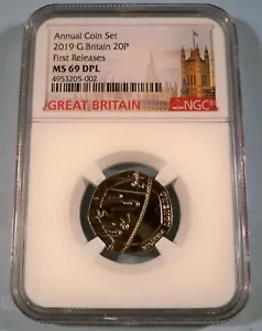 2019 GREAT BRITAIN NGC MS 69 DPL 20 PENCE 20P DEEP PROOF LIKE - Picture 1 of 3