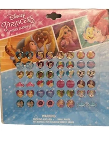 Pendientes Adhesivos Princesa Disney - 24 Pares Belle Ariel Cenicienta y Más - Imagen 1 de 3