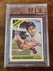2017 Topps Salute Brooks Robinson AUTO Red #1/5 SSP BGS 9.5/10 GEM MINT - Picture 1 of 4