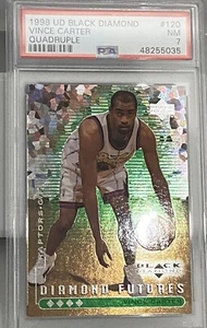 1998-1999 Upperdeck Black Diamond Vince Carter cuádruple 💎 #120 RC SP #/150 - Imagen 1 de 2
