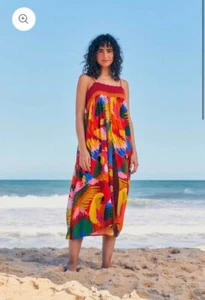 Anthropologie Farm Rio Macaw Party Crochet Cover Up Dress Large L NEW - Picture 1 of 7