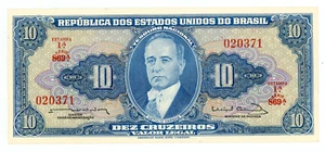 Brasilien ... P-167b ... 10 Cruzeiros ... ND (1963) ... Juwel *UNC*  - Bild 1 von 2