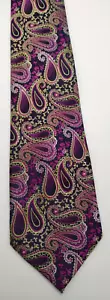 Ying Li Herren Krawatte Lila Paisley 100% Seide Handarbeit - Bild 1 von 3