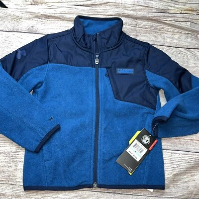 Under Armour Little Boys Blue Navy Sherpa Jacket Fleece NEW - Image 1 of 2