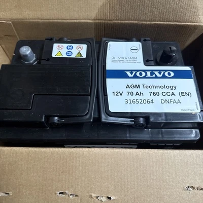 Genuine Volvo Battery VRLA/AGM 12V 70AH 760CCA 31652067  - Image 1 of 4