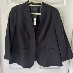 Talbots Linen Black Blazer Womens 16 WP Career New With Tag - Picture 1 of 9