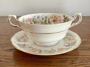 Royal Albert Bone China "Country Lane" Two Handled Soup Bowl & Saucer. - Picture 1 of 8