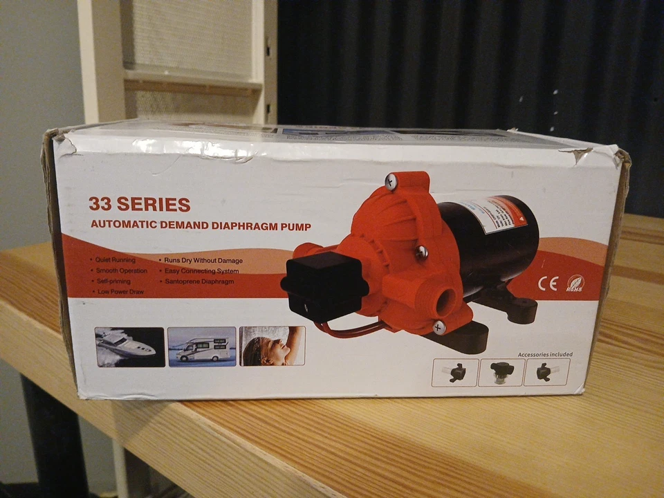 12V DC Diaphragm Pump - 4.0 GPM, 45 PSI Automatic Switch for Marine & RV - Image 1 of 4