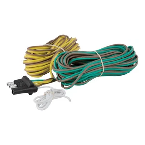 CURT 57220 4-Way Flat Connector Plug with 20' Wires (Trailer Side, Packaged) - Foto 1 di 4
