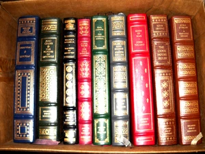 LOT OF 9 BEAUTIFUL Signed FRANKLIN LIBRARY CLASSICS HC gilted BOOKS like new - Picture 1 of 4