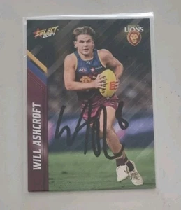 LIONS WILL ASHCROFT SIGNED 2024 SELECT AFL FOOTBALL TRADING CARD NORM SMITH WIN - Picture 1 of 1