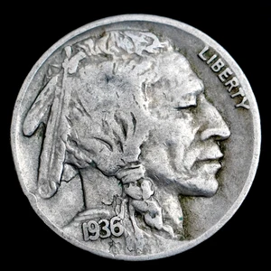 Moneta 5 Centesimi Nichel Bufalo 1936S, km134 - Ottima Moneta 🇺🇸 🌎 💡 - Foto 1 di 5