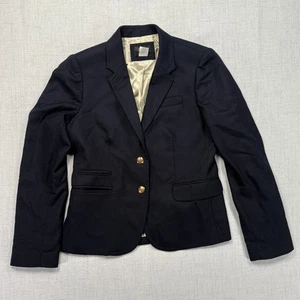 Blazer J.Crew Escolar Azul Marino Lana Chaqueta Dos Botones Solapa Muescas Talla 6 - Imagen 1 de 10