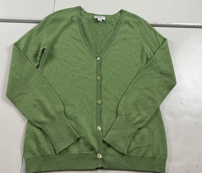 Suéter Loft Cachemir Seda Cárdigan Mujer Talla Mediana Verde Ligero Foto 1 de 4