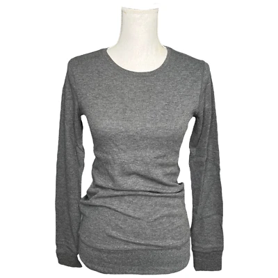 Tresics Waffle Gola Redonda Manga Longa Parte Inferior Térmica Cinza Carvão P - Imagem 1 de 4