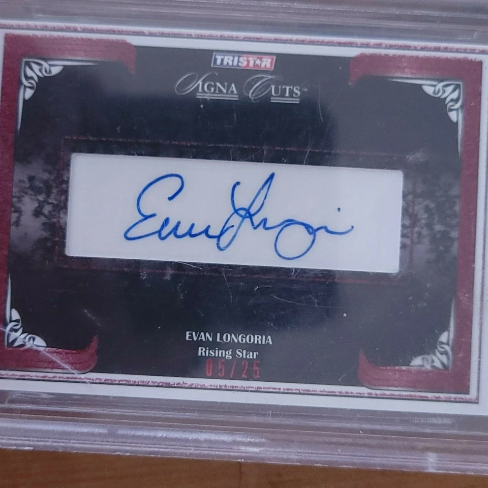 Evan Longoria 2008 Tristar Signa Cuts Hand Signed Autograph Baseball Card - Image 1 of 4