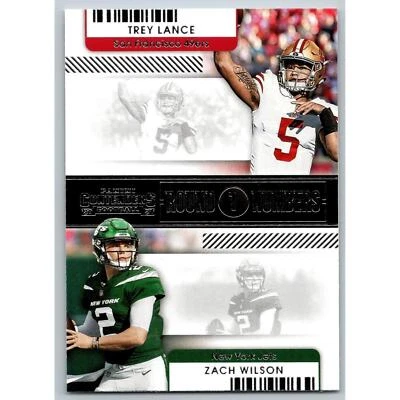 2021 Panini Contenders NFL Zach Wilson/Trey Lance RC New York Jets #ARM-ZWI - Image 1 of 2