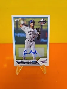 2023 Topps Pro Debut Jordan Sprinkle Auto #PD-15 Chicago White Sox Autograph - Picture 1 of 4
