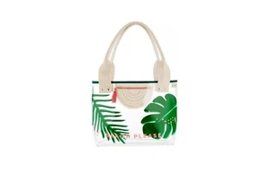 Bolsa de Playa Grande Transparente Benefit Cosmetics 40x30cm con Diseño de Hoja Benefit SELLADA - Imagen 1 de 2