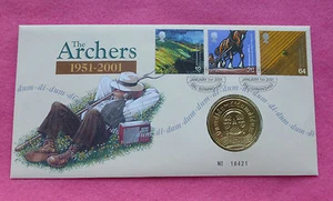 The Archer's 2001 50 aniversario medalla primer día cubierta - Imagen 1 de 2